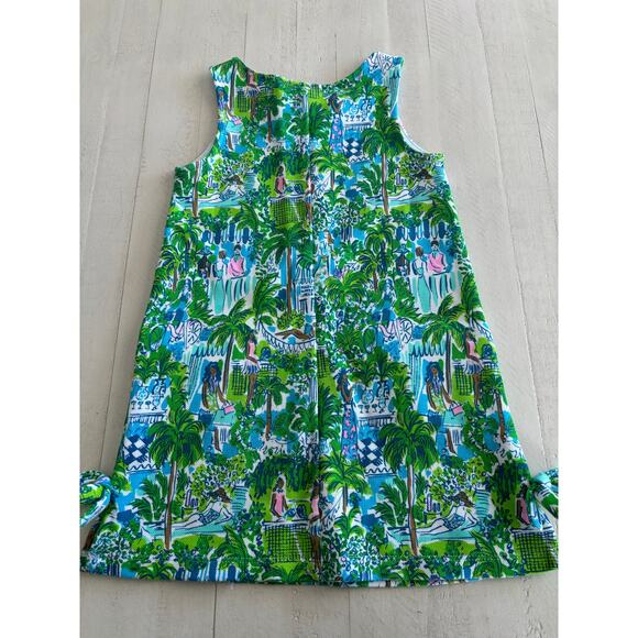 Lilly Pulitzer Dress Girls S 4/5 Lilly On Holiday Sprout Green Tropical NWOT - Picture 2 of 4